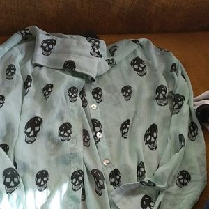 Blue Skull Long-Sleeve